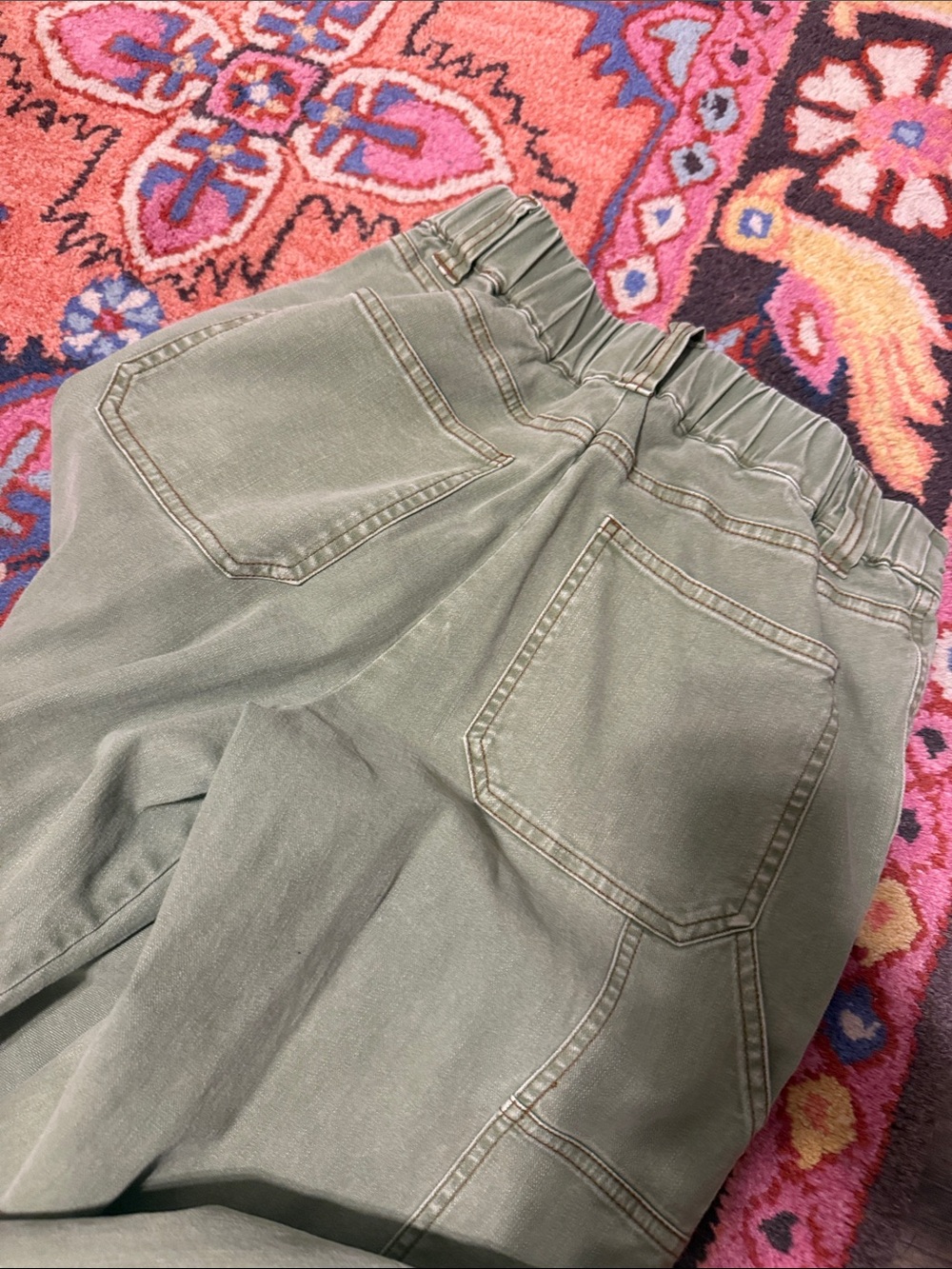 YFB Olive Green Women's Pants - Casual Elastic Waist - Picture 2 of 3